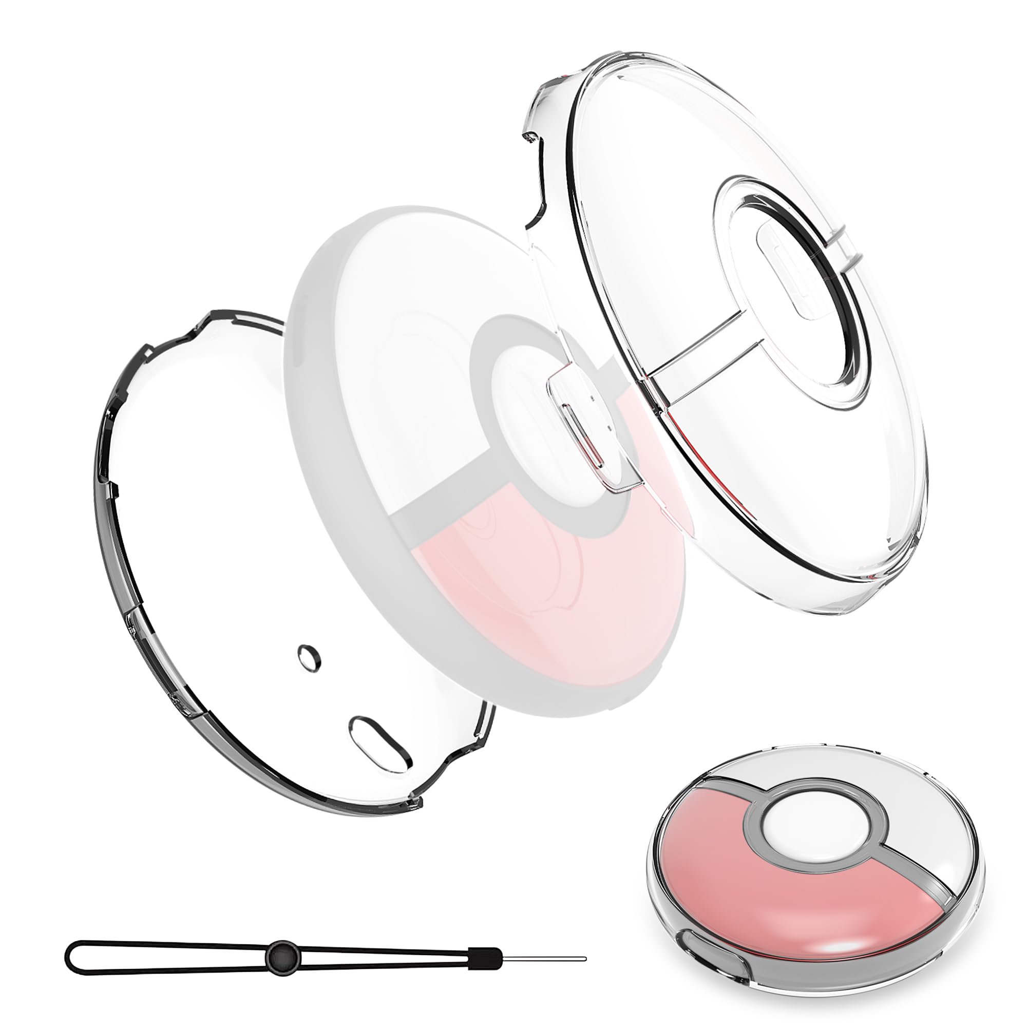 

Newzerol New Sale For Pokemon Go Plus Case Cover Protective Case for Pokemon Go Lightweight Impact Resistant PC Material Cover with Strap Clear Plus+