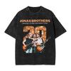 Summer Tee Hot Sale Jonas Brother th Anniversary Poster Print TShirt Unisex Women Vintage Washed Cotton Oversized Harajuku Style
