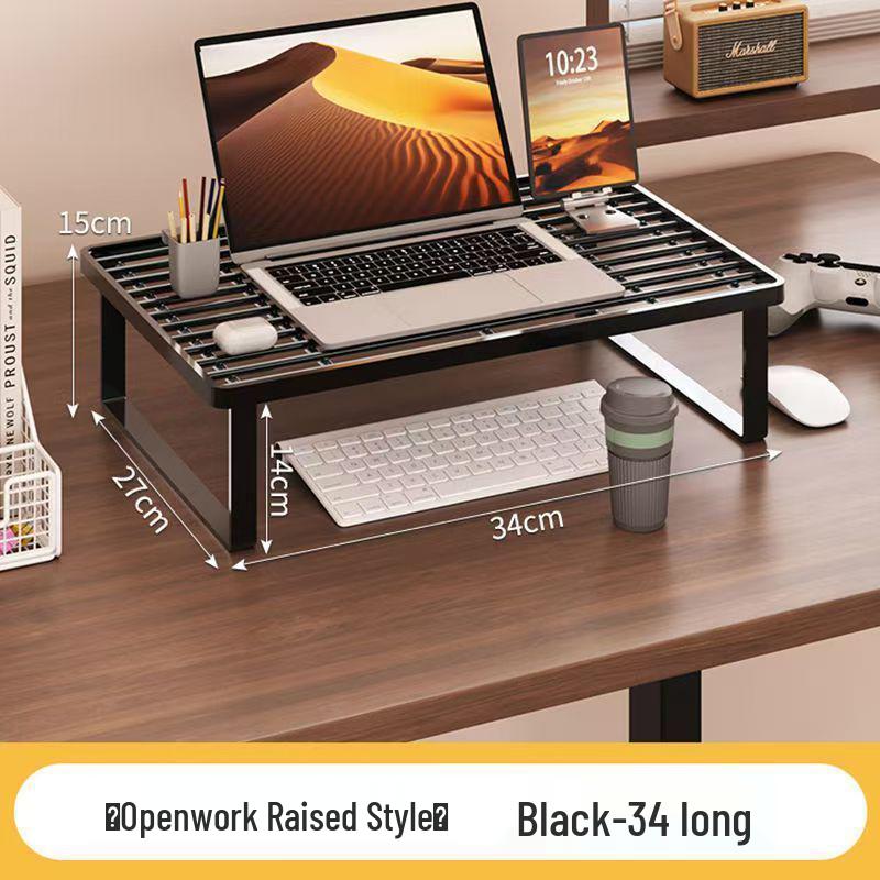 Laptop Cooling Stand with Riser Shelf for Monitor and Desktop