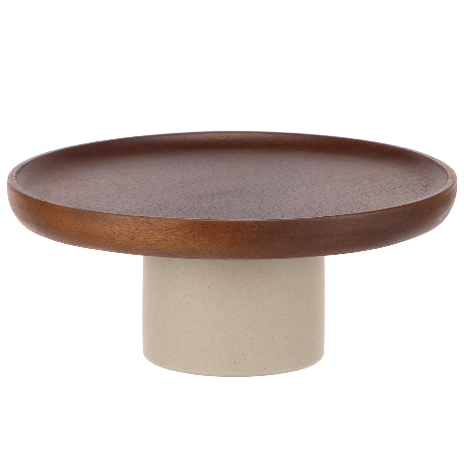 

8.5 Inches Acacia Wood Cake Stand Dessert Fruit Plate Table Cupcake Display Rack Vintage Birthday Party Wedding Tray Dessert коричневый