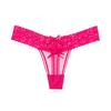 Women's Summer Sexy Lace Hollowed-out Mesh Bow Solid Color Low Rise Panties