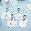 Cartoon Fresh Flower Card Holder Students Bus Card Access Card Case Credit ID Card Cover Lanyard Holders Cute Key Chains