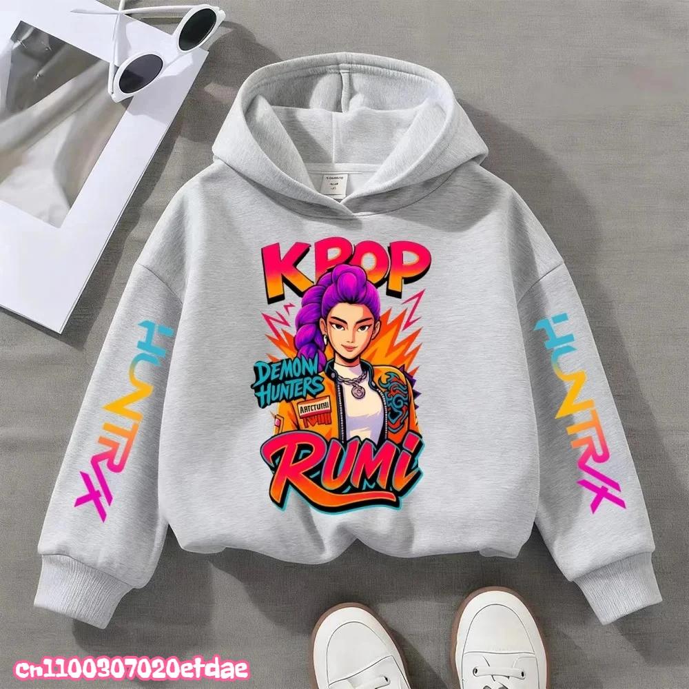 2025 Anime K-Pop Girl Witch Hunter Hoodie Harajuku Hip Hoodie Boy Kids Letter Print Sportswear Fashion