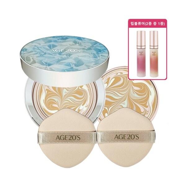 Age 20 s Pact Aura Essence Cover Main Product + Refill + Lip No.23(blue case)+refill+lip volumizer(random)