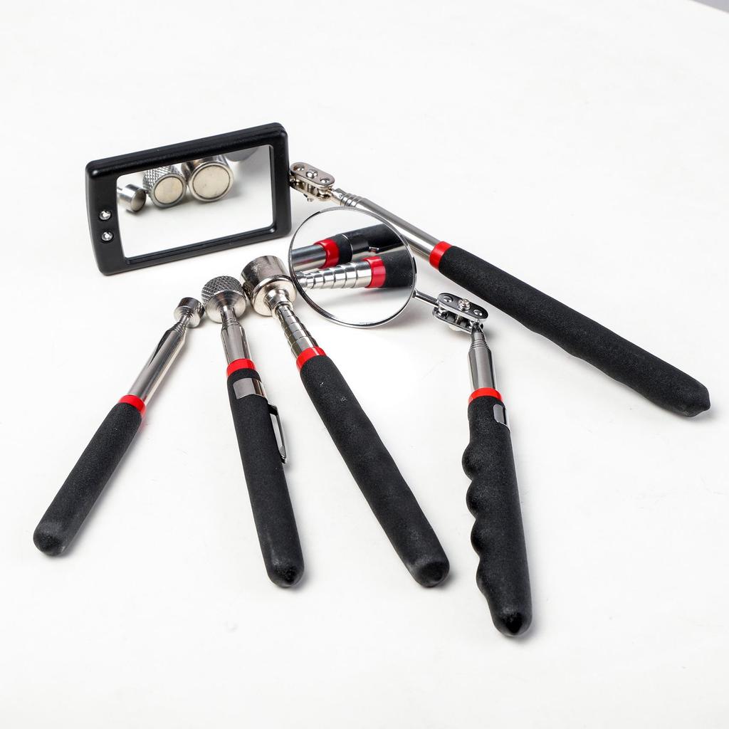Telescopic Magnetic Inspection Mirror & Pickup Tool with Suction Cup