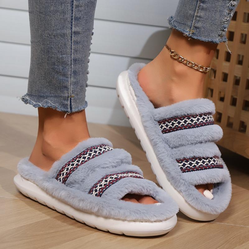 New Home Shoes, MAO MAO Open Slippers, Warm Spring and Autumn Style Slippers