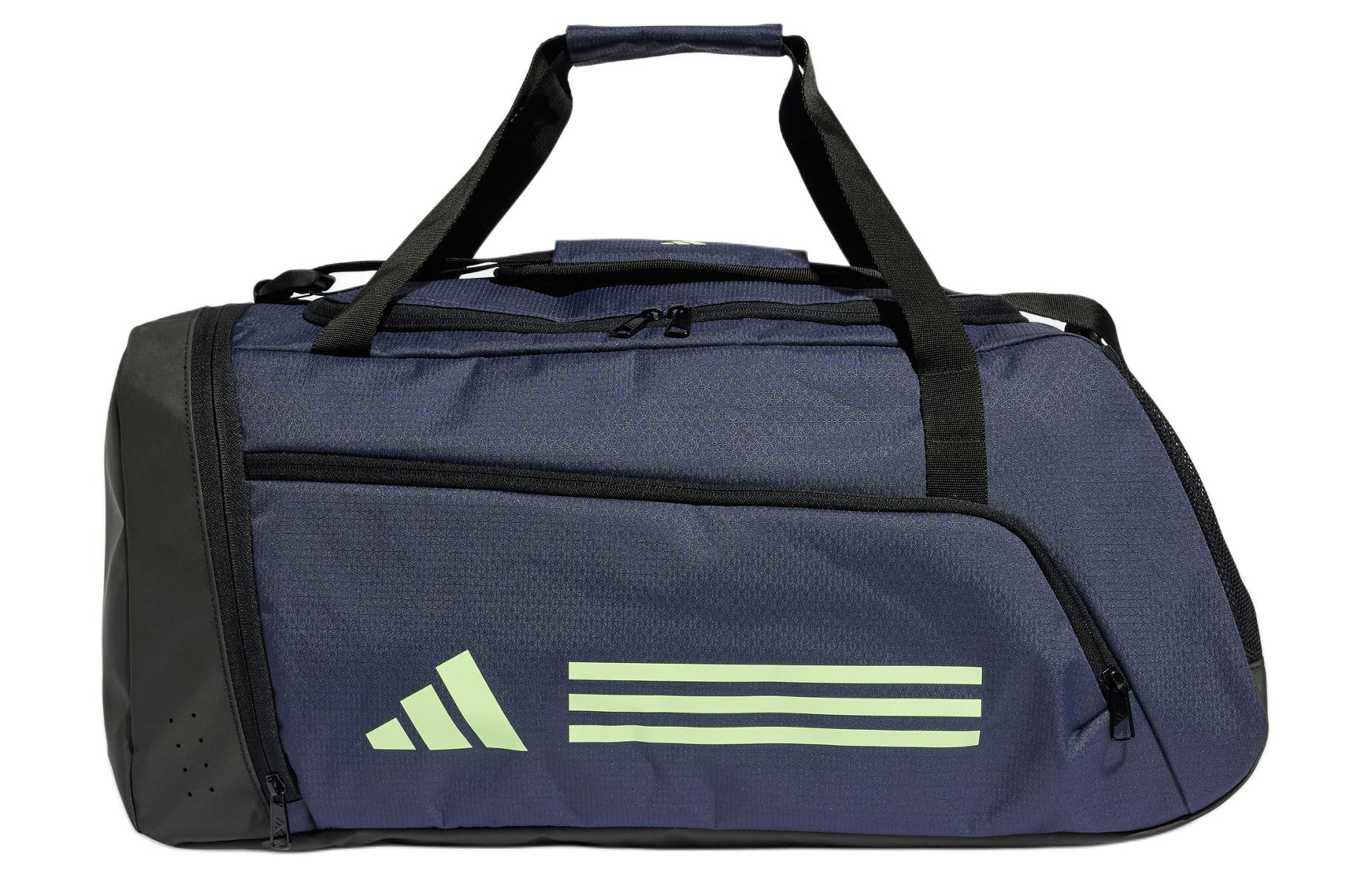 Adidas Essential Recycled Material One Shoulder Handbag, Travel Bag Regular Unisex Dark Navy Blue & Light Green IR9820