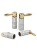 4pcs Banana Plug Right Angle 90 Degree 4mm Gold-Plated Video Speaker Adapter Audio Connector Banana Connectors