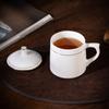 260ml Ceramic Teacup with Lid and Gold Rim