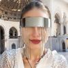 New Future Glasses, Punk Chain Mask, Party Borderless Sunglasses, Fashion DIY Fashion