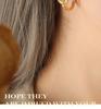 Elegant Geometric Knot Earrings: C-Shaped, Titanium Steel, Gold-Plated, European & American Chic Style