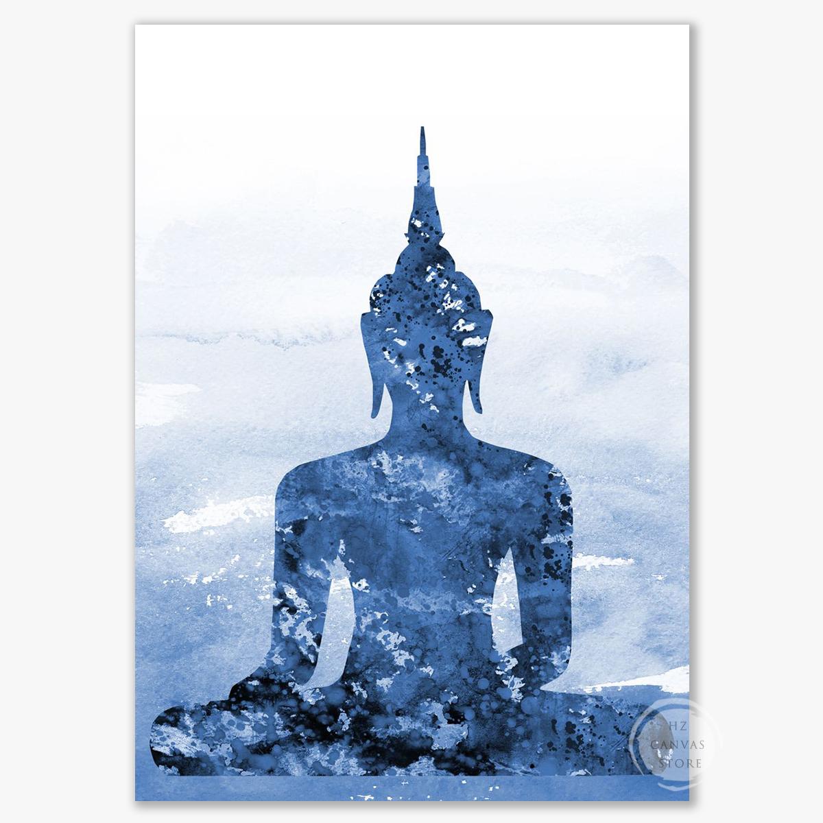 

Абстрактные Будда Лотос Дзен Медитация Йога Синие Плакаты и Принты Картина На Холсте Настенная Картина для Гостиной Домашний Декор 21cm×30cm NoFrame