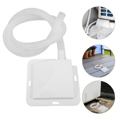 Plastic Air Conditioner Drip Pan with 1-Meter Hose for Condensate Collection On Window AC Units White 119x119mm