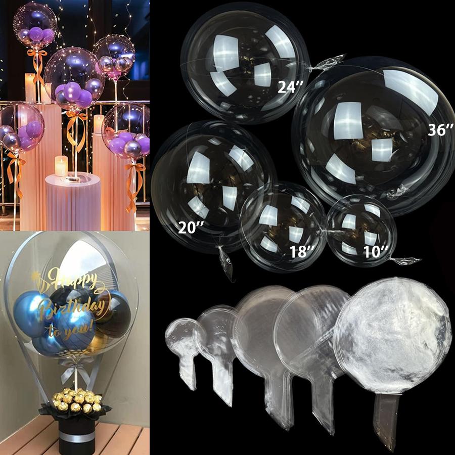 10/20pcs 10-36inch Clear Bobo Helium Air Balloons for Stuffing DIY Bubble Balloon for Wedding Birthday Graduation Party Decor