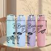 1PC Skeleton Dog Gun Boop Funny 750ml Color Plastic Sports Water Bottle Leakproof Flip Straw Lid Suitable for Sports Office Home Use