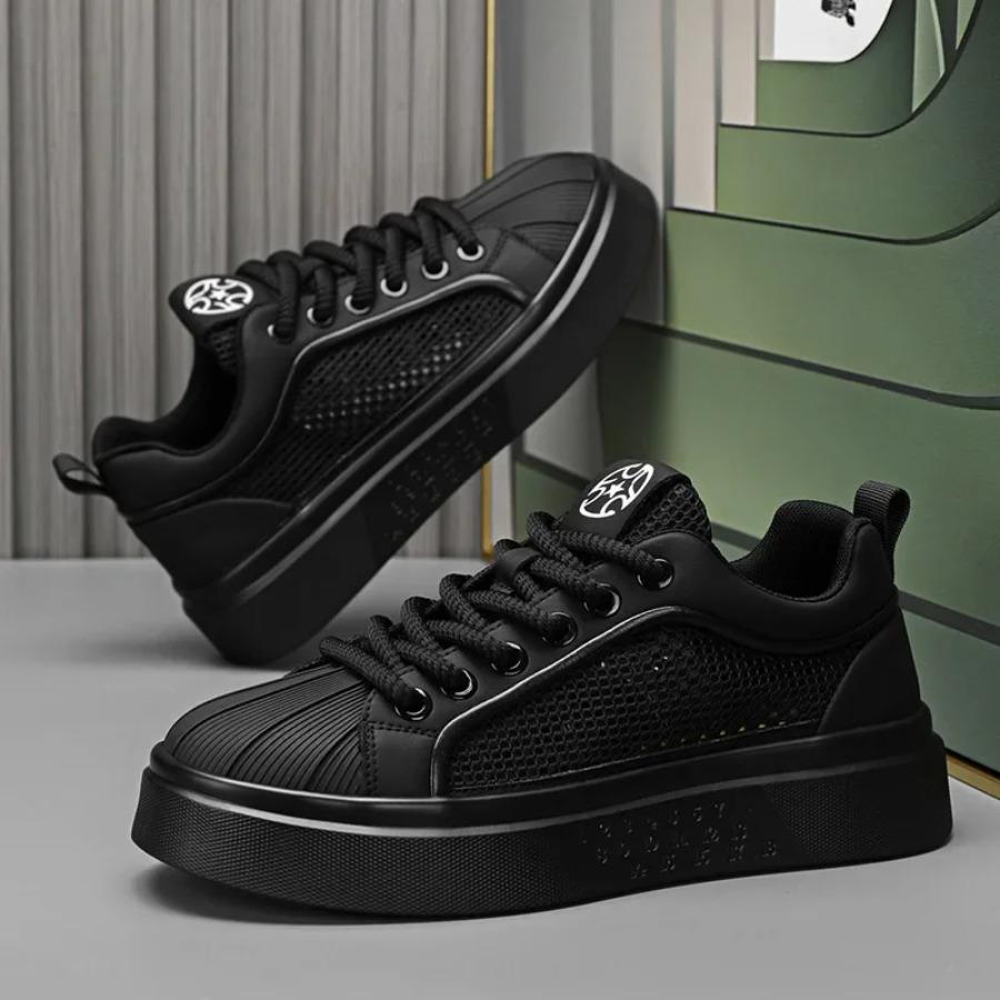 2025 Spring and Summer New Mesh Breathable Openwork Casual Flat Heel Low-top Lace-up Sports Vulcanized Board Shoes shoes for men