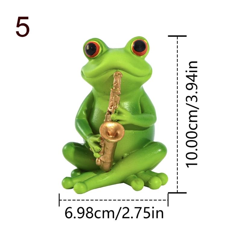Instrument Frogs Figurines Frogs Statue Garden Decors Landscape Decors Animal Figurines Sculpture Table Centrepieces