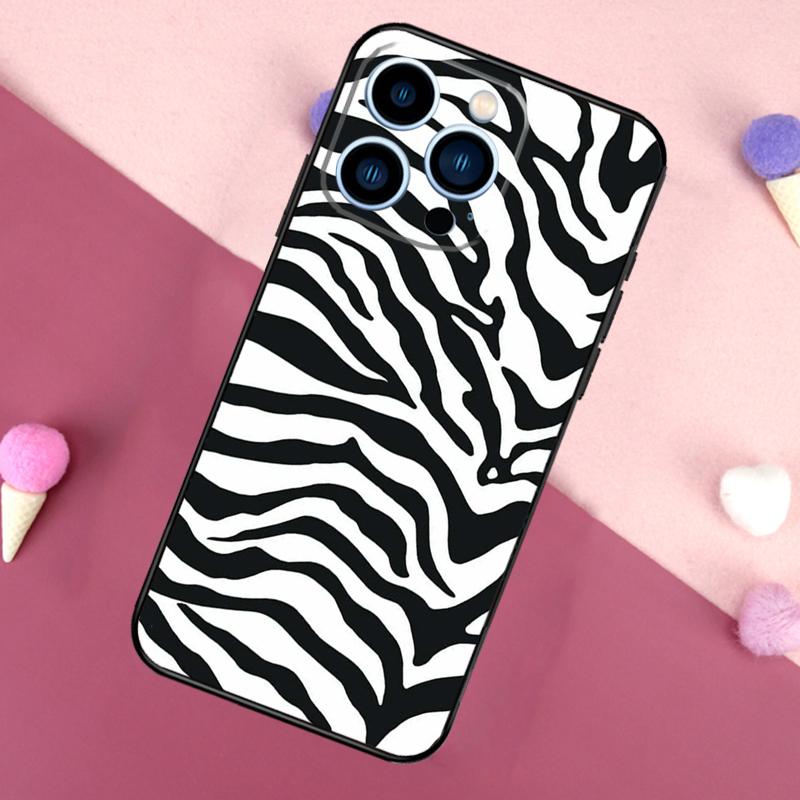 Zebra Skin Print Case For iPhone 16 Pro Max 11 12 13 Mini 14 15 Pro Max 16 Plus XR 16e Phone Back Cover