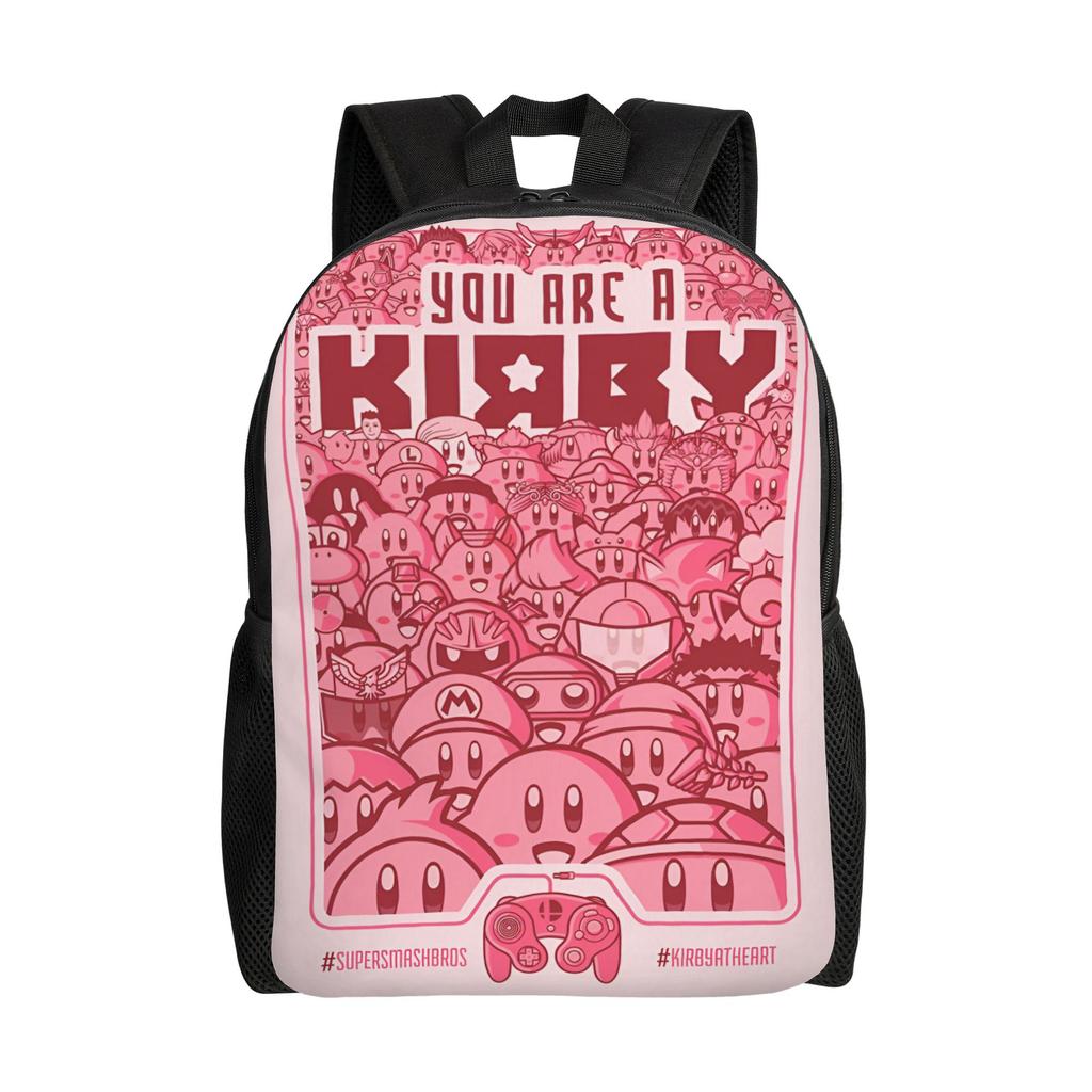K-Kirbys Laptop-Rucksack Damen Herren Mode Buchtasche für College Schule Studenten Cartoon Tasche