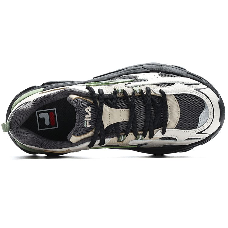 FILA Y2K Mesh Fabric Synthetic Leather Sport Retro 3M Reflective Low-Top Lifestyle Casual Shoes Women sneaker Asphalt-Gray Beige F12W312103FAM