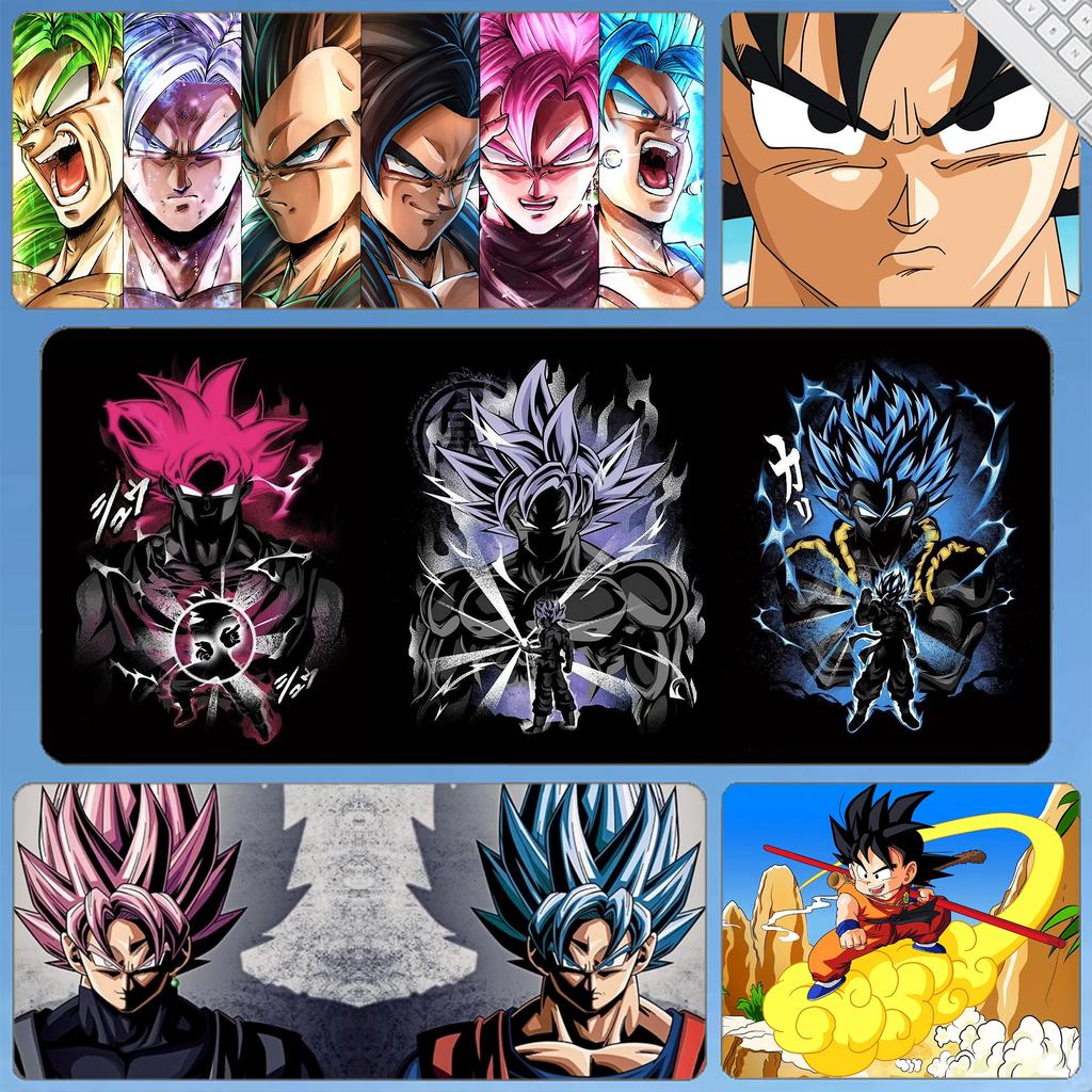 Skórzana podkładka pod mysz do biura Wysoka rozdzielczość Drukowanie Dragon Ball Mata na biurko Uroczy Son Goku Zablokowana krawędź Duży Pogrubiony Mata na biurko komputerowe Podkładka do pisania Klawiatura