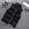 Men Winter Waistcoat Thick Padded Windproof Sleeveless Stand Collar Neck Protection Zipper Pockets Cardigan Solid Color Wintwer Outdoor Outerwear