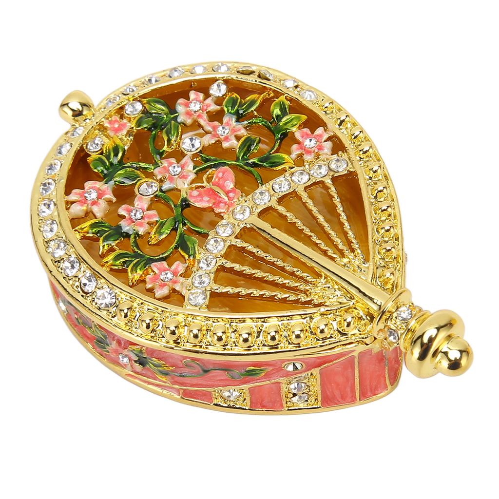 Prydnadslådor Fläktformade Vackra Dekorativa Gångjärnsförsedda Prydnadslådor för Förvaring av Smycken