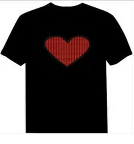LED Sound Control Music Bar Flashing Luminous Short Sleeve T-shirt for Trendy Clubbing Men and Women.