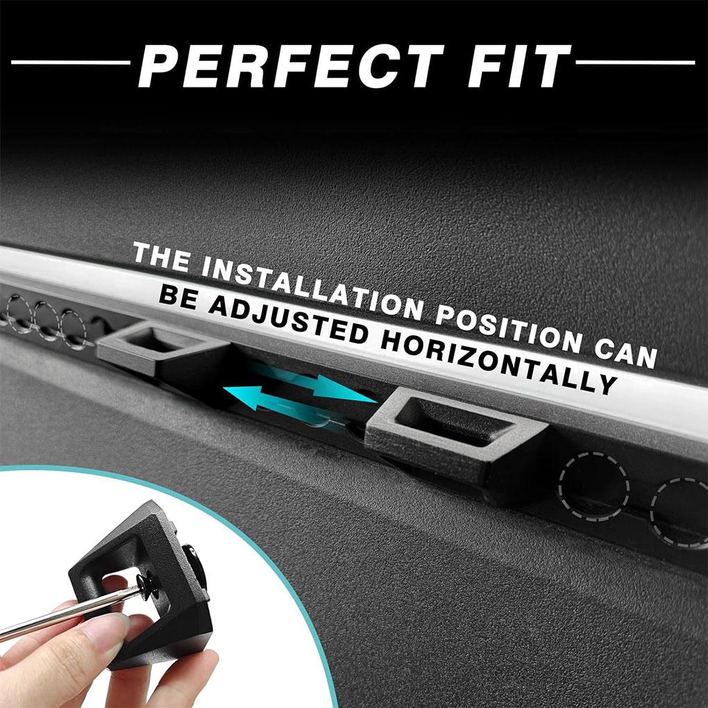 4pcs Rear Bucket Rail Hook For Tesla Cybertruck 2026 Trunk L-track Splints Hook Fasteners Auto Accessories