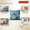 Fairy In Blue Flower Throw Pillow Covers Pattern Cushion Cover Suitable For Sofa Bedroom Car Pillow Cover
