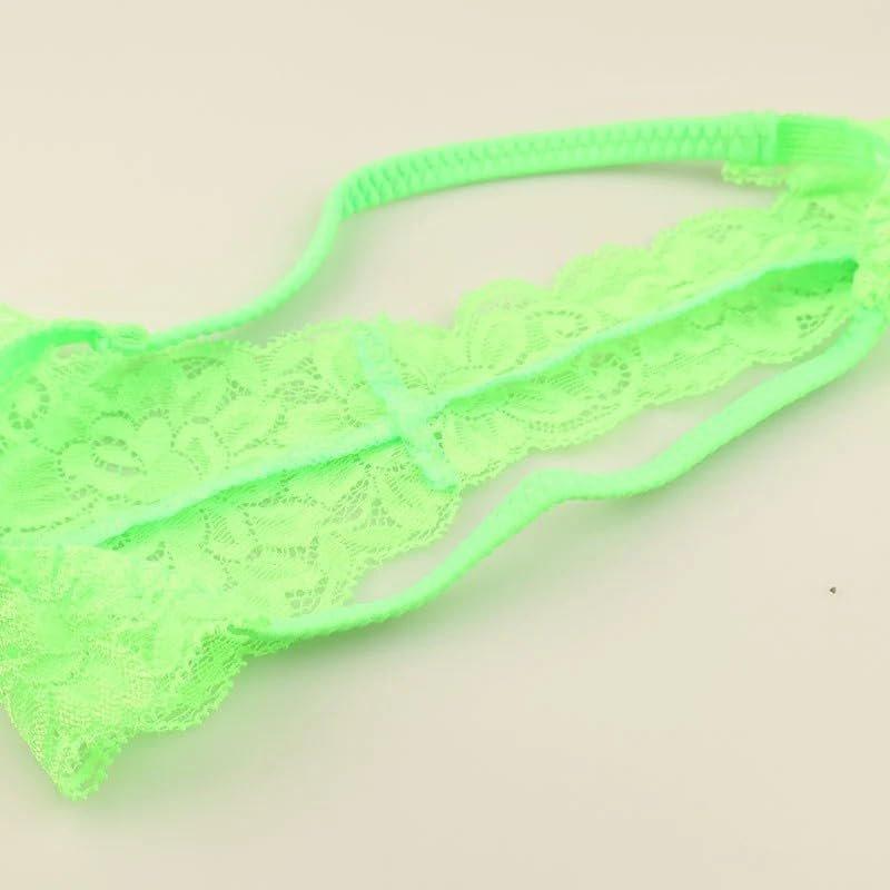 La-Pomme Women's Low-Rise Lace Thong Sheer Stretch G-String Sexy Elegant T-Back Panties Made In Japan