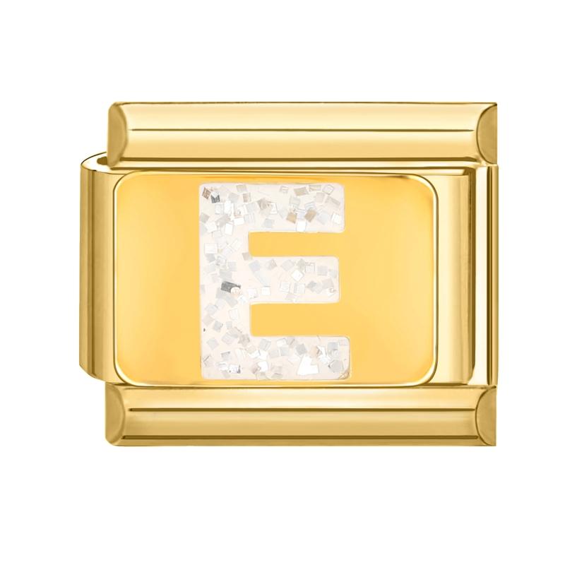 Fashion Golden 26 Letters A-Z Italian Links Charm Beads 9mm Stainless Steel Bracelet Jewelry DIY Hand Making