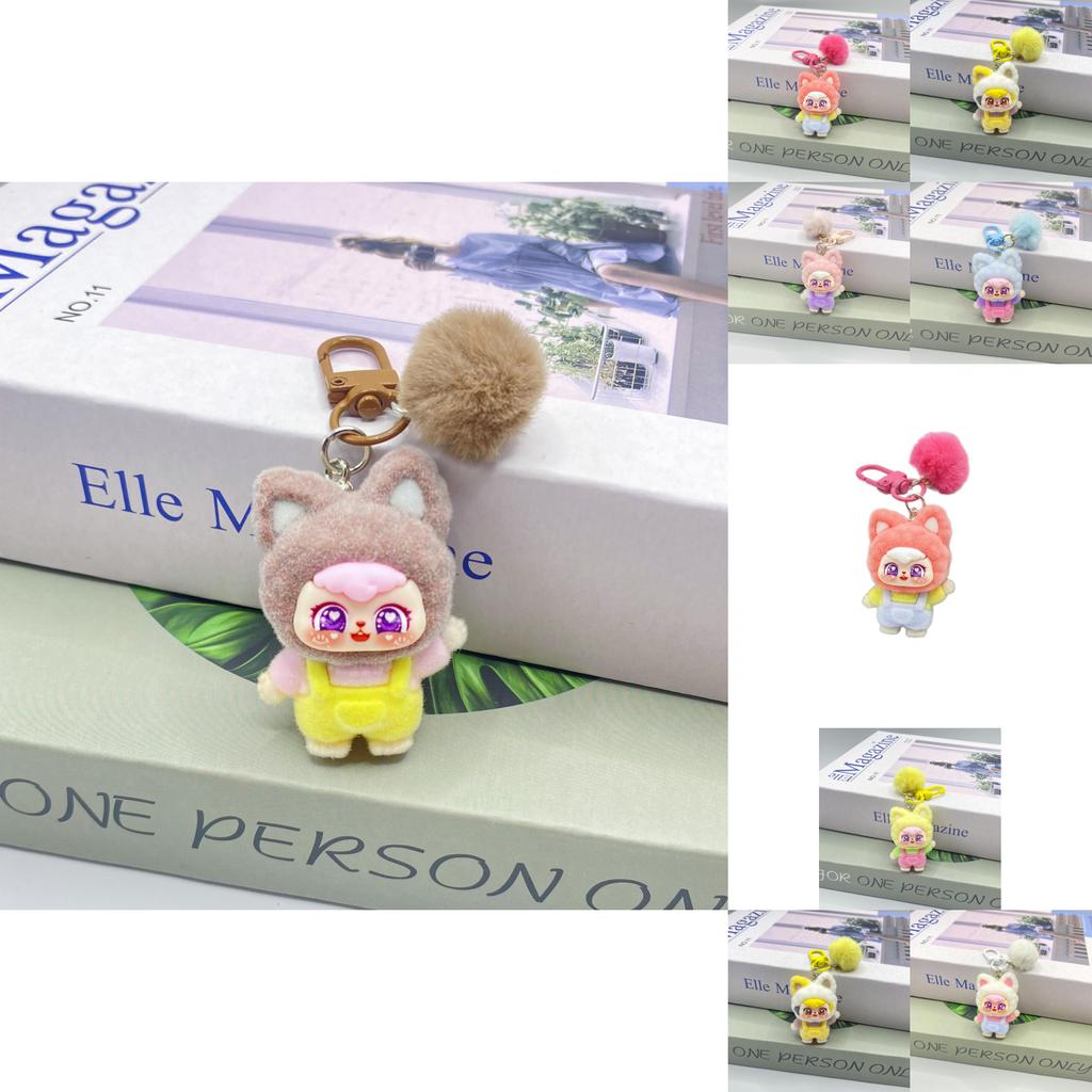 Lucky Cat Keychain Plush Toy With Handwave Design For Gift And Decor