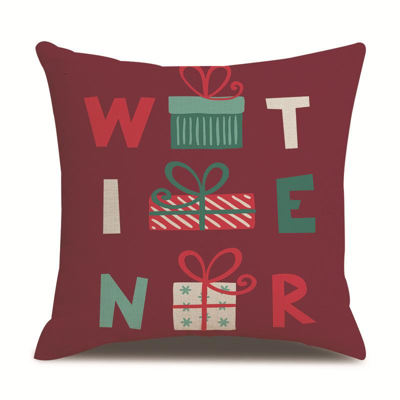 Christmas Creative Single-sided Pillowcase Living Room Linen Car Pillowcase Sofa Pillowcase Bedside Cushion Cover