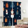 2pcs,Curtains Cute Snowman Christmas Gift (3) Popular Light Filtering Curtains Prints Light Filtering Curtains Decorations