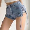 Europees-Amerikaans Pittig Meisje Zomer Uitgesneden Knoop-Up Denim Shorts - Slim Fit, Heup-Omhelzende Hotpants voor Vrouwen