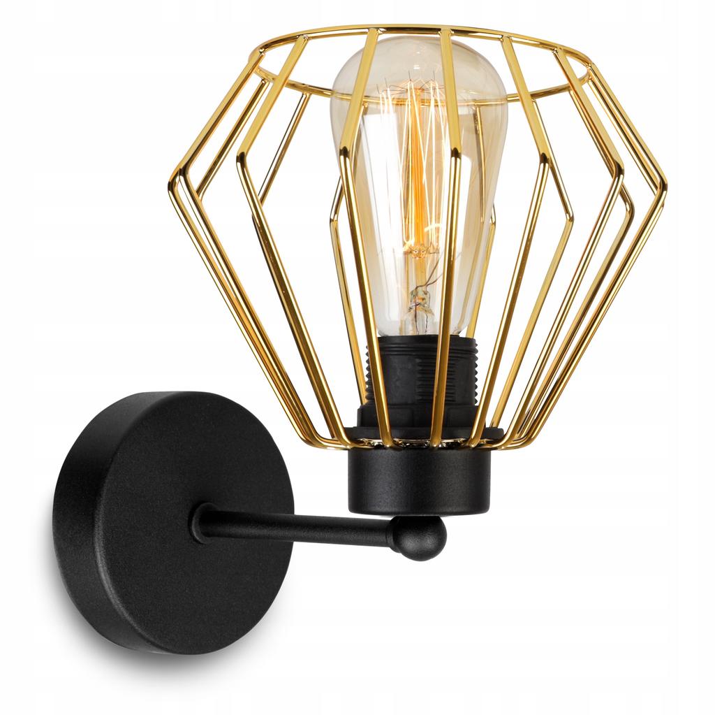 ELEGANT RETRO WALL LAMP WIRE GOLD LOFT