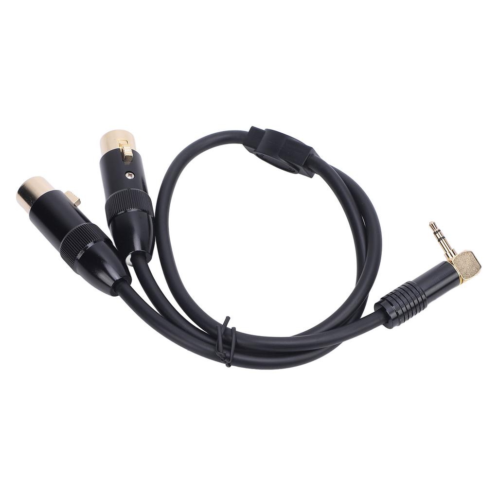 XLR To 3.5mm Y Splitter Cable Right Angle 90 Degree 3.5mm Jack Stereo Male To 2 XLR Female Microphon