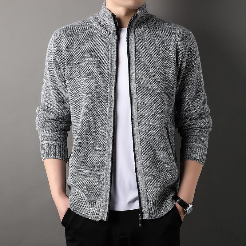 Men Cardigan Wool Sweater Autumn Winter Warm Sweater Jacket Korean Style Fashionable Casual Coat Men's Luxury Windbreaker 2026
