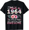 Made In 1964 Floral 60th Birthday 60 Years of Being Awesome TShirt Vintage Clothes  Graphic T Shirts Unisex Summer Soft Tops