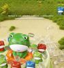 1SET Children's ejection frog turntable cartoon net fishing bouncing frog concentration training sound and light electric toy