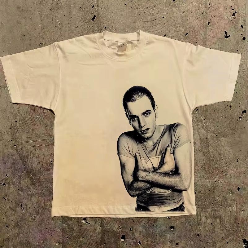 Hip Hop Street Y2K New Retro Portrait Guess Train Classic Design Tshirt Mens Tshirt Summer New Unisex Casual Tshirt