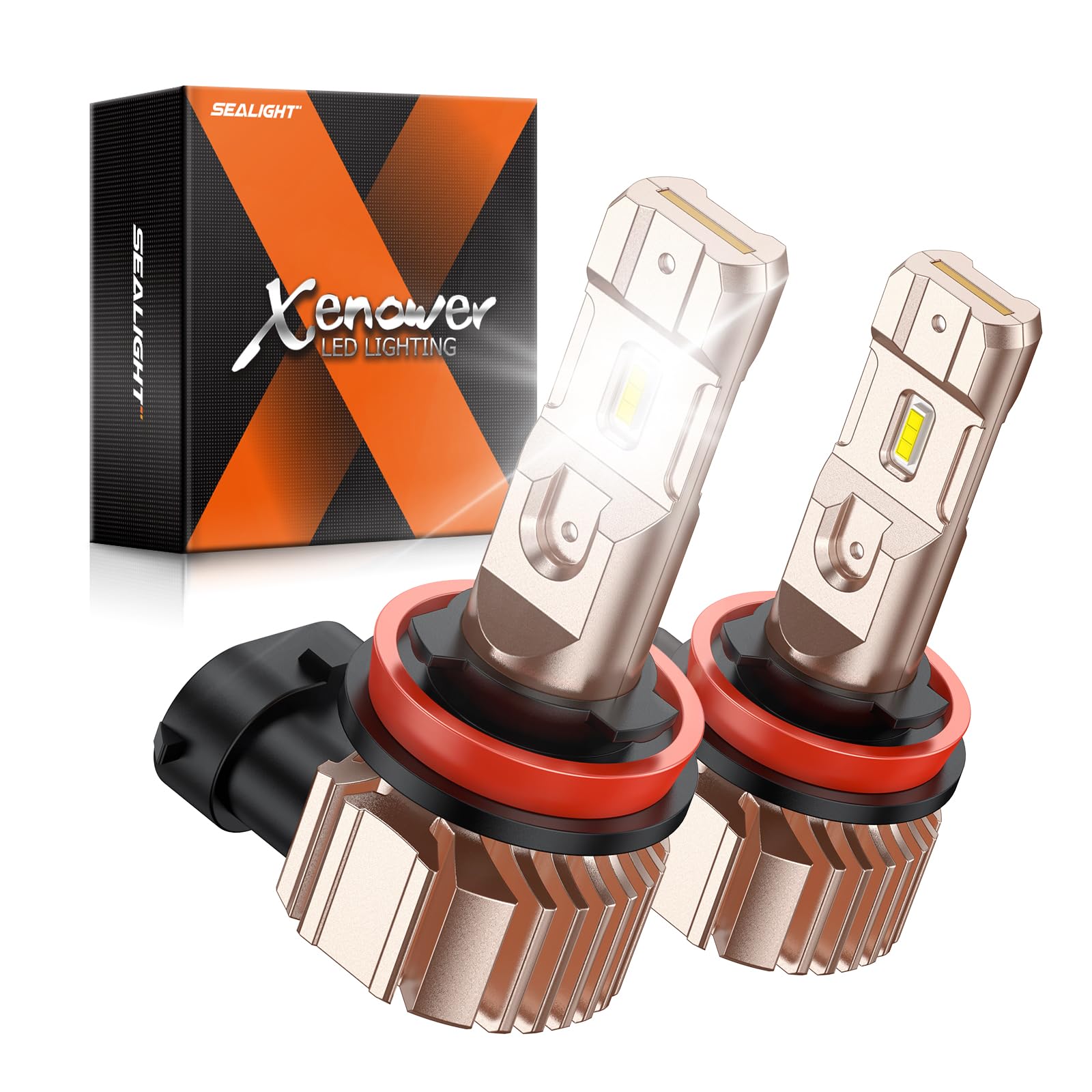 

SEALIGHT XF3A H11/H9/H8/H16 Fog Light Bulb, 10000LM 6500K, White, 600% Ultra Brightness, H11 LED H11/H8/H16 білий