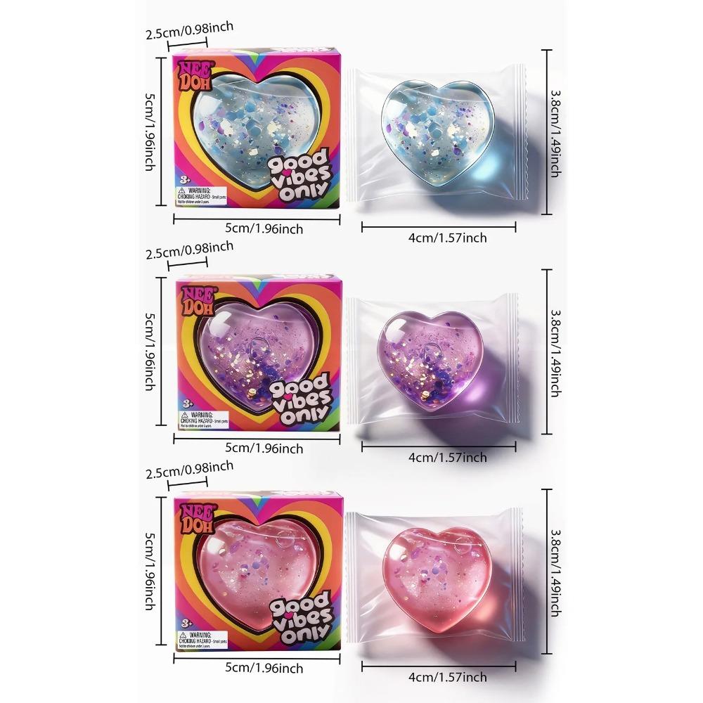 NeeDoh Teenie Sparkle Hearts herzförmiges Knetspielzeug mit weicher und angenehmer Haptik, klebt nicht und federt schnell zurück, süß und co