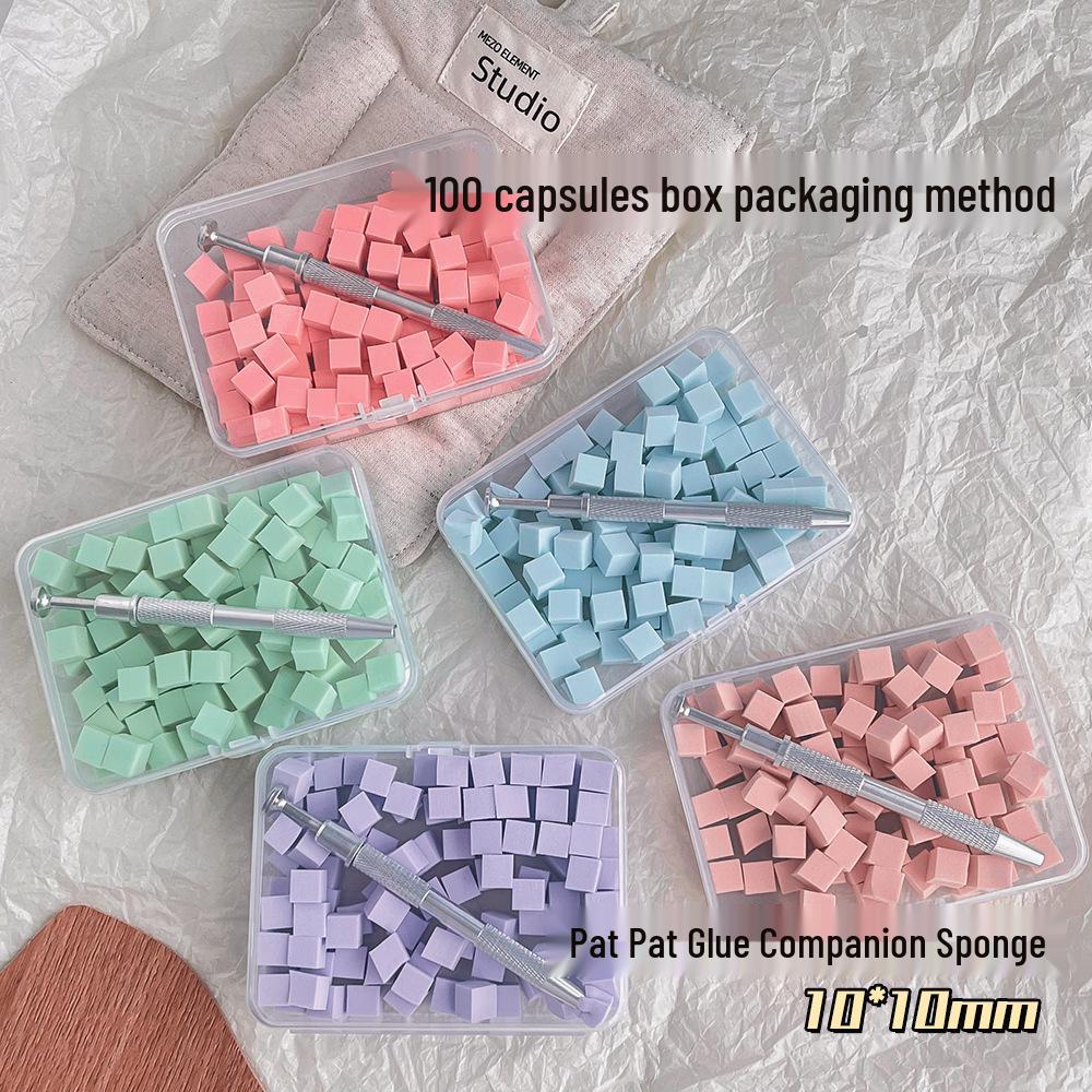 Nail Art Sponge: Professional Small Square Blending Tool for Gradient Blush and High-Density Cotton Application