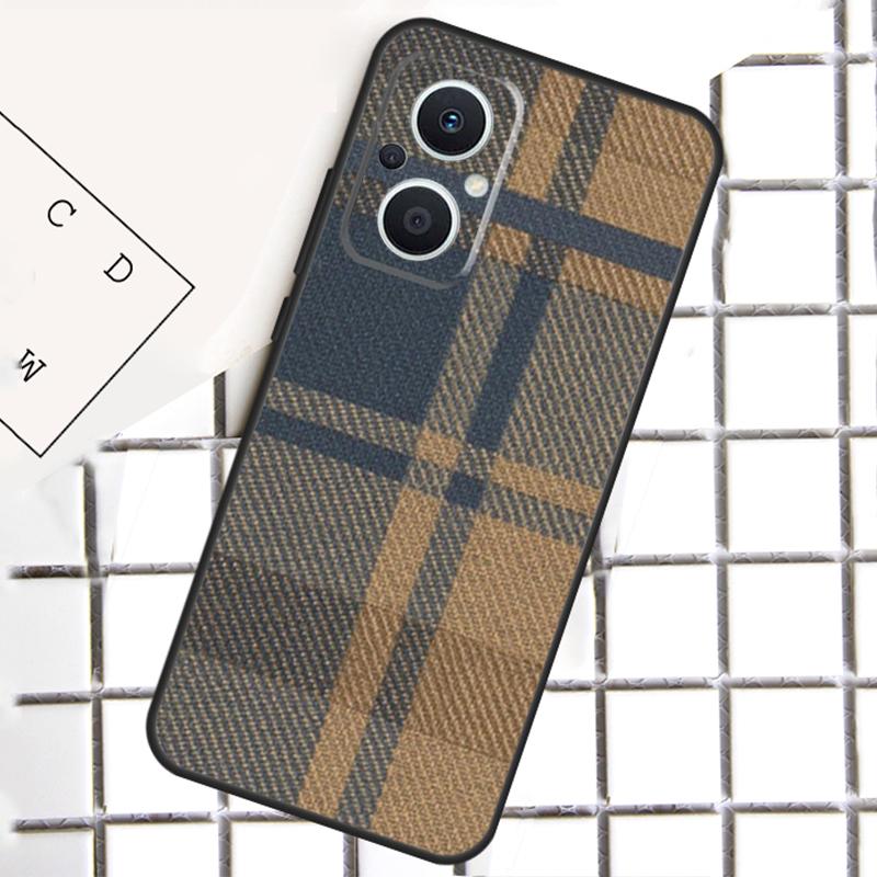 Brown Plaid Phone Case For OPPO Reno 13F 13 12 11 14 F 10 Pro 8T 7 8 Lite OPPO Find X9 X6 X5 X8 Pro Cover