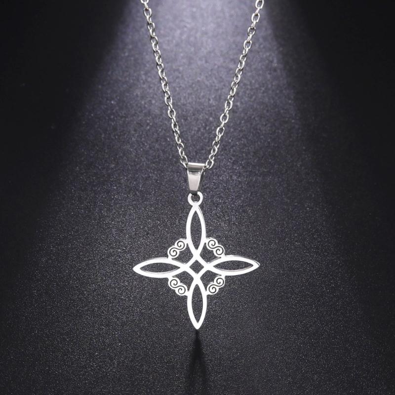 Fashion Celtic-Knot Pendant Necklace Witches-Knot Choker Chain Triquetra-Trinity Charm Clavicle Chain Jewelry Ornament