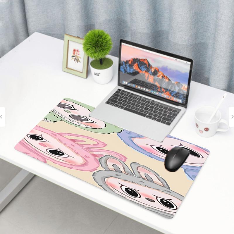 Labubu Print Mouse Pad, Anti‑Slip Desktop keyboard Mat, for PC Laptop Gaming Working Daily Use, Cool Festival Surprise Gift