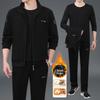 Men's Warm Sportswear Set for Autumn/Winter – Thickened Velvet Tracksuit for Middle-Aged and Elderly