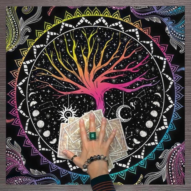 50x50/60x60/75x75cm Tarot Tischdecke Matte Geometrische Wahrsagungen Tischdecke Brettspiel Orakelkarten Unterlage Runenunterstützungsmatte